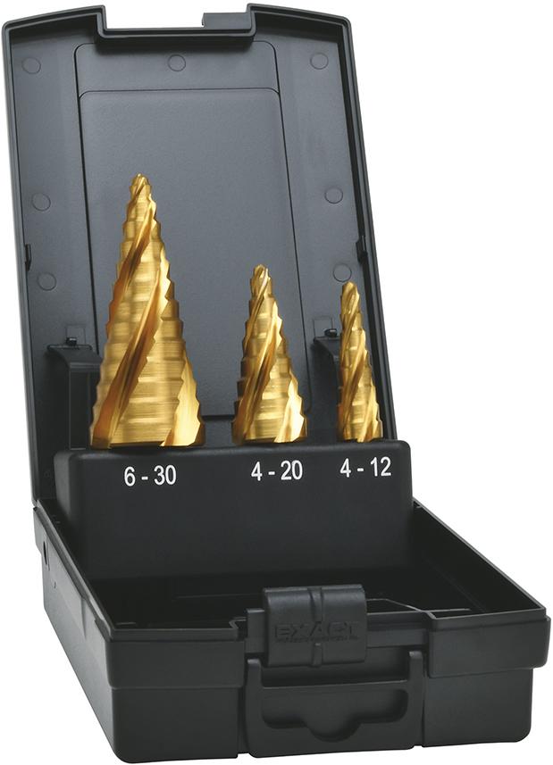 Foret étagé HSS TiN Set Cannelure hél. quadruple 4-30mm 