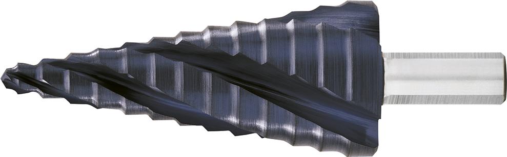 Foret étagé HSS TiAlN Cannelure hél. quadruple 6-30mm