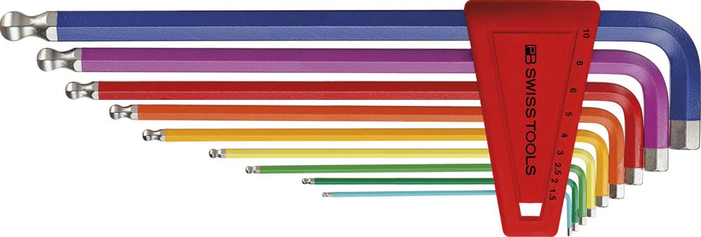 Jeu de clés hexagonales PB212LH10 RB 9 pcs longues