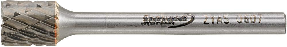 Mini-fraise sur tige carbure cylindrique avec denture frontale 0607 C 3mm 6x7mm 