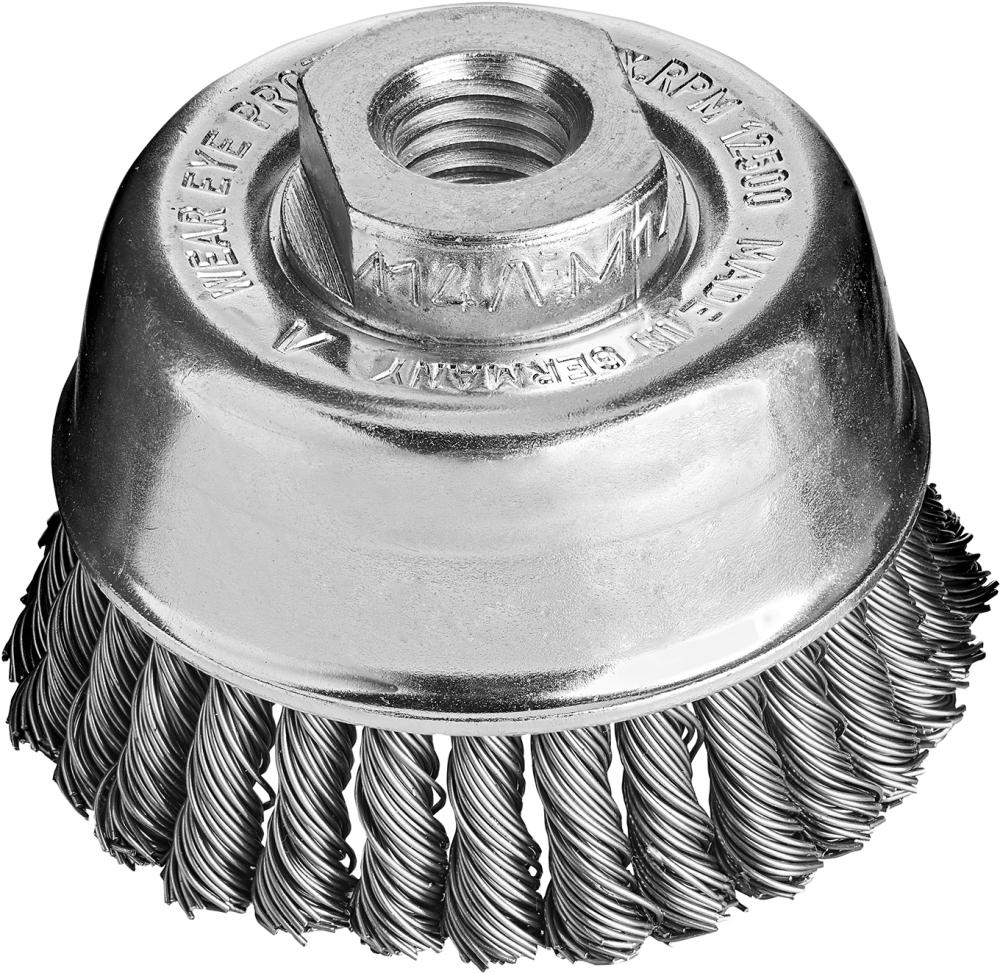 Brosse boisseau fil d'acier torsadé 65x0,5mm garnissage 30x6mm fil tors. 