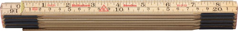 Mètre pliant bouleau 2mx17mm naturel pouce/pas en mm 