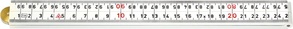 Mètre pliant plastique 1mx13mm blanc 4 éléments 