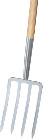 Fourche-bêche argent 4 de nts, manche T Import