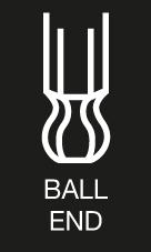 Clé mâle coudée nickelée à tête sphérique 1,5x mm