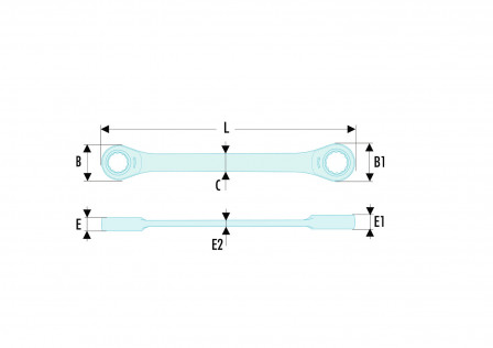 Clé polygonales à cliquet droites métriques
