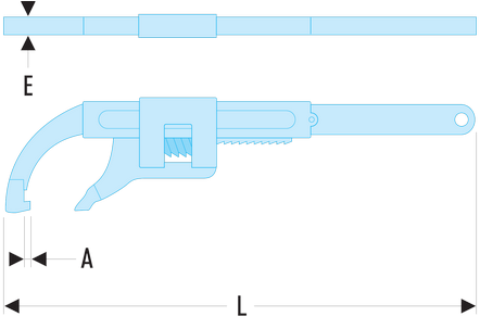 Clé à ergots modèles à crémaillère