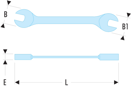 Clé à fourches «&nbsp;extra-fines&nbsp;» métriques