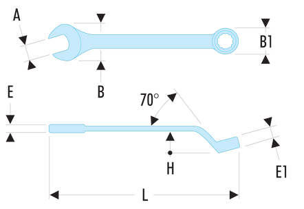 Clé mixtes contrecoudées métriques
