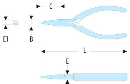 Pince coupante ESD à becs plats à cambrer