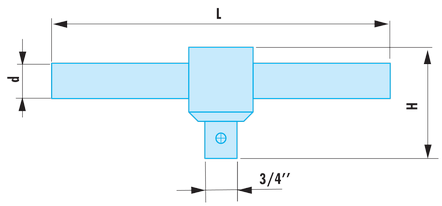 Poignée coulissante 1/2” - 3/4