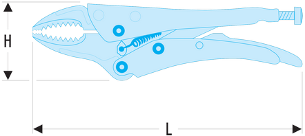 Pince-étau mono-réglage becs courts