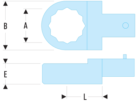 Embout polygonaux - attachement 14 x 18 mm