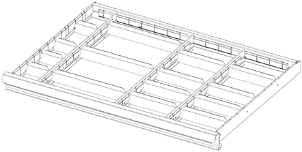 Jeu de 18 cloisons pour tiroirs de 50 et 75 mm