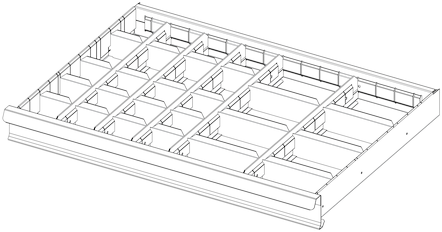 Jeu de 27 cloisons pour tiroir de 75 mm