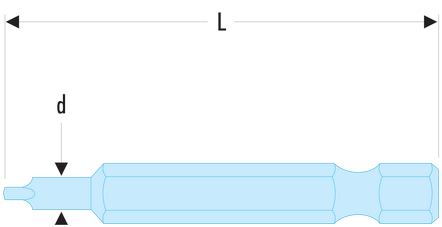 Embout standard série 6 pour vis à empreinte carrée ROBERTSON