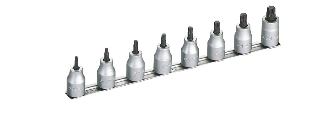 rack de 8 douilles tournevis 1/2 torx courte