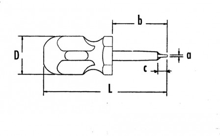 tournevis extra court fente isole 6x40