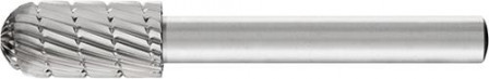 Fraise sur tige HSS forme cyl. bout arrondi C 1020 3 6mm 10x20mm 