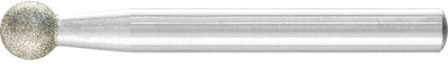 Meule sur tige diamant D126 forme sphérique 8x6mm 