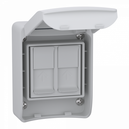 Mureva socle IP65 pour 2 prises RJ45 S-ONE
