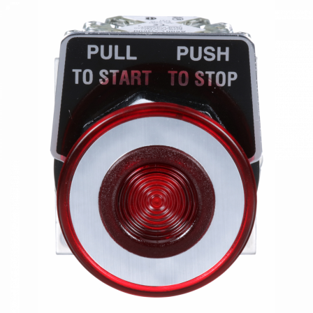 Harmony 9001K - bouton-pous. - Ø30 - rouge - coup-de-poing Ø41 - po.-tirer - 1OF