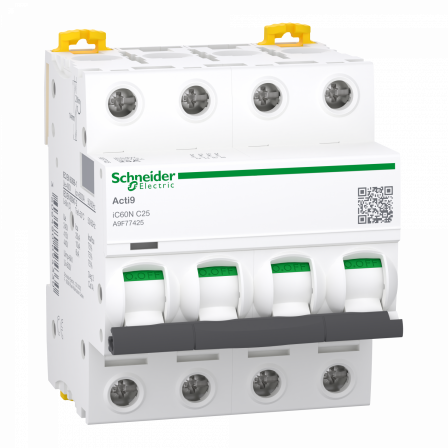 Acti9 iC60N - Disjoncteur - 4P - 25A - Courbe C - 400Vca - 6000A/10kA