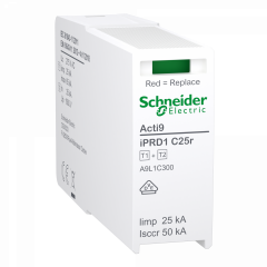 Acti9 IPRD1 C25r  - Cartouche Parafoudre Type 1+2 1 - 18mm -Phase/PEN pr 3PN