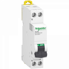 Acti9 iDT40N - Disjoncteur modulaire - 1P+N - 1A - Courbe D - 6000A/10kA