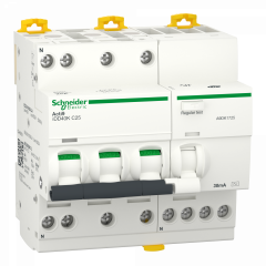 Acti9 iDD40K - Disjoncteur dif - 3P+N - 25A - Crb C 4500A/4,5kA - 30mA Type AC