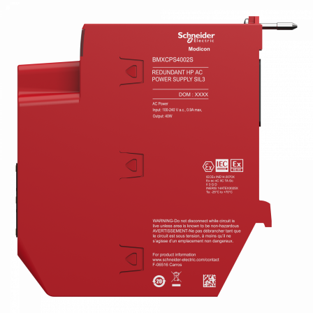 Modicon X80 - alim sécurité redondante - 40W 110/220Vac - fonctions prédictive