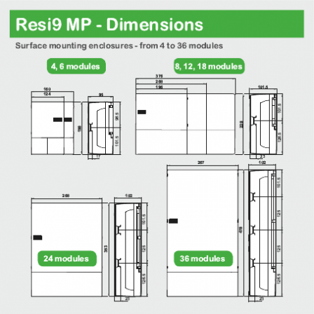 Pragma - mini coffret en saillie - 1x8 mod. - portillon opaq blanc - born. Terre
