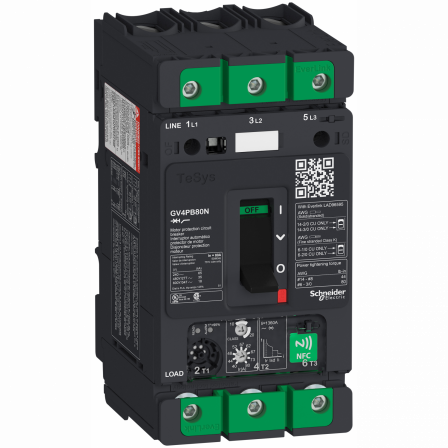 TeSys GV - disjoncteur magnéto-thermique - Ul -  In 80A - 50kA - Everlink