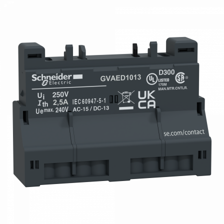 TeSys GV - Block additif frontal 1 no 1 no defaut version borne ressort