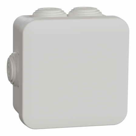 Mureva Box - boite de dérivation avec embouts - 80x80x45 - IP55 - blanc polaire
