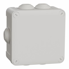 Mureva Box - boite de dérivation avec embouts - 105x105x55 - IP55 - blanc polair