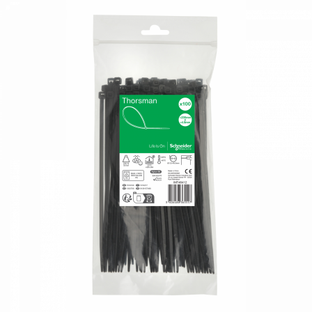 Thorsman colliers de serrage 200x4.8 Noir, 100p