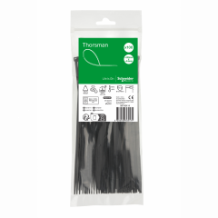 Thorsman colliers de serrage 200x3.6 Noir, 100p