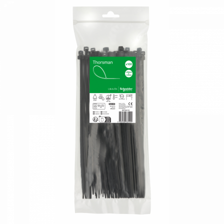 Thorsman colliers de serrage 250x4.8 Noir, 100p