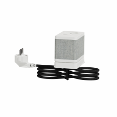 Unica System+ - clip bureau S design - 3 PC + USB A+C 3,1A - 2m - blanc/tissu