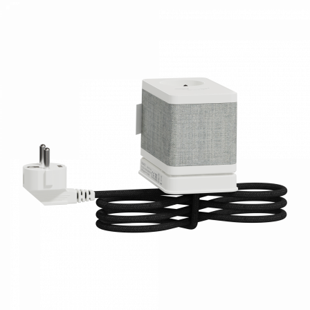 Unica System+ - clip bureau S design - 3 PC + USB A+C 3,1A - 2m - blanc/tissu