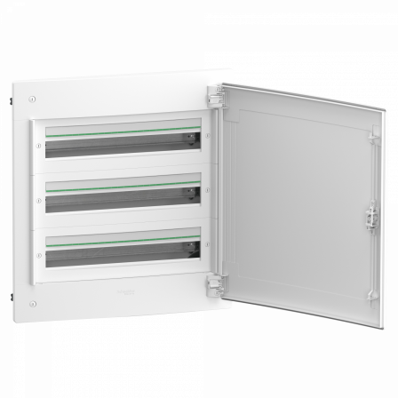 PrismaSeT XS - Coffret plastique encastré 3 rang. 24 modules - avec porte pleine