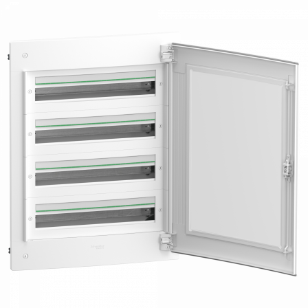 PrismaSeT XS - Coffret plastique encastré 4 rang. 24 modules - avec porte transp