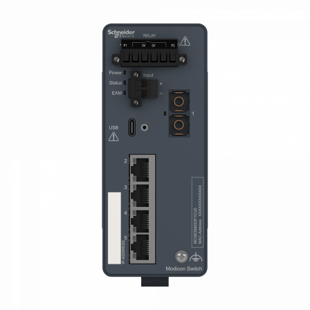 Modicon Switch administré - 4 ports cuivre et 1 port fibre multimode