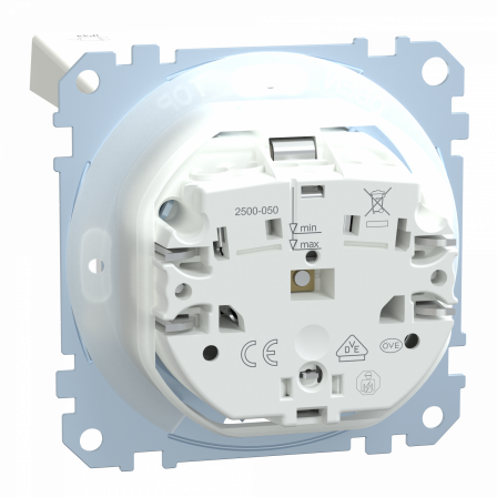 System M - Prise 2P+T - std all. - IP44 - borne auto - blanc brillant