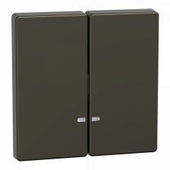 D-Life - enjoliveur pour commande double avec voyant - métal mocca