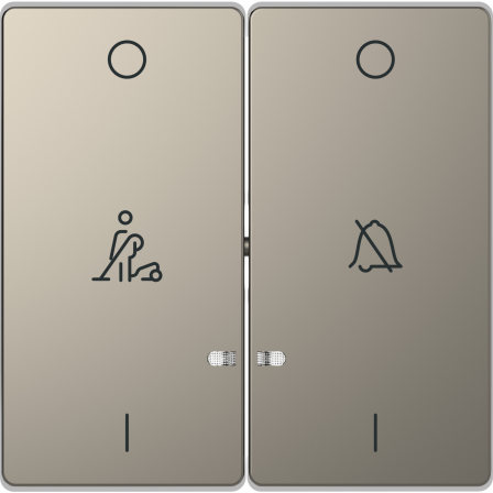 D-Life - enjoliveur pour commande double voyant et picto hotel - métal nickel