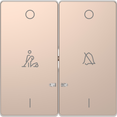 D-Life - enjoliveur pour commande double voyant et picto hotel - métal champagne