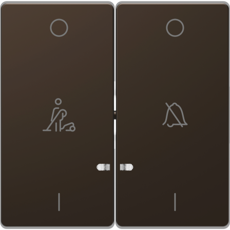 D-Life - enjoliveur pour commande double voyant et picto hotel - métal mocca