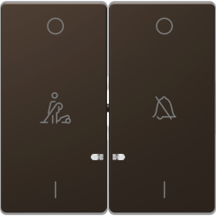 D-Life - enjoliveur pour commande double voyant et picto hotel - métal mocca